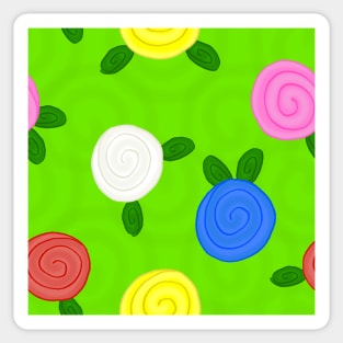 Colorful Roses Pattern Sticker